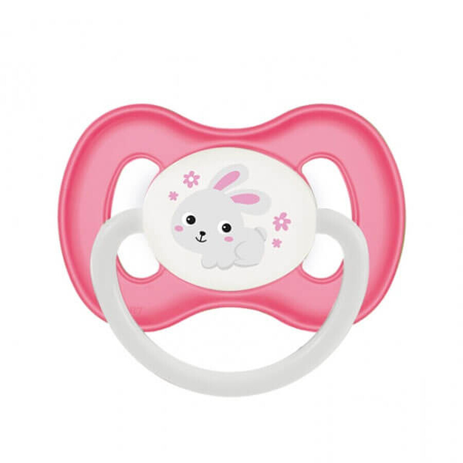 Canpol Babies Silicone Pacifier Symmetrical Bunny&Company Pink Size B 6-18 Months 1 Piece