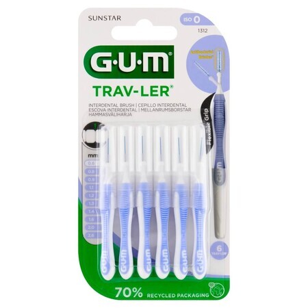 Zwischenraumbürsten Sunstar Gum Trav-ler, 0,6 mm, Packung mit 6 Stück