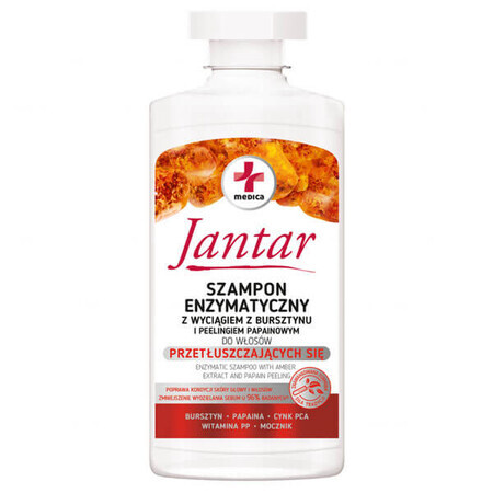 Jantar Medica, champú enzimático con extracto de ámbar para cabellos grasos, 330 ml