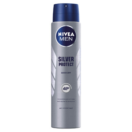 Nivea Men Silver Protect, spray anti-transpirant pour hommes, 250 ml