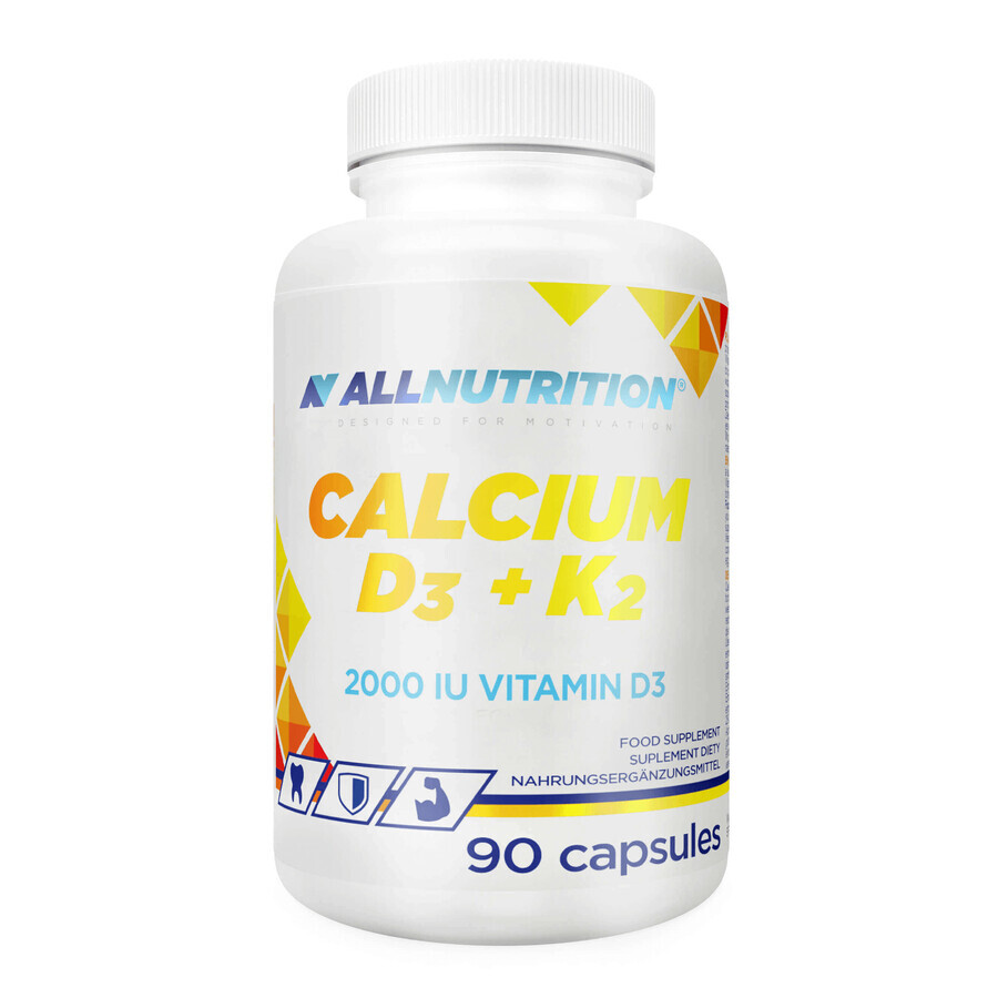 Allnutrition Calcium D3 + K2, calcium + vitamin D 2000 IU + vitamin K, 90 capsules