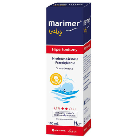 Marimer Baby, hypertoon zeewater, neusspray, vanaf de geboorte, 100 ml