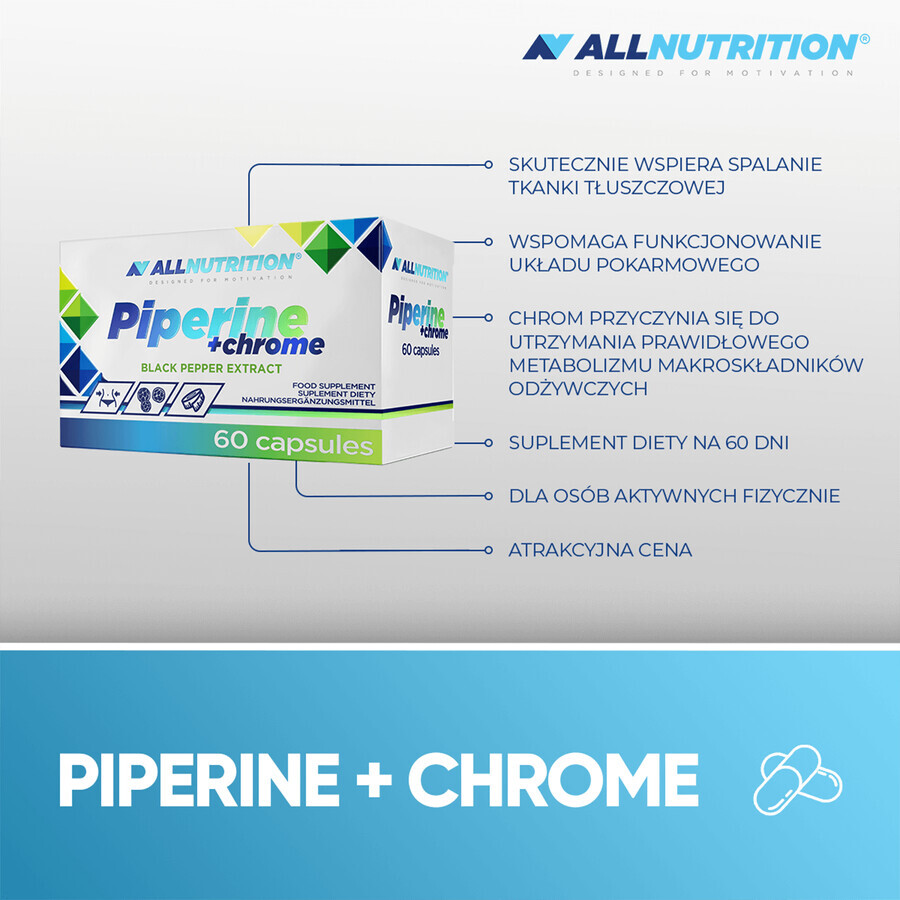 Allnutrition Piperine + Chroom, 60 capsules