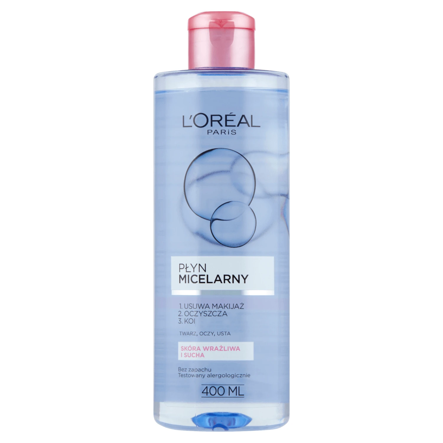 L'Oreal, micellaire vloeistof, gevoelige en droge huid, 400 ml