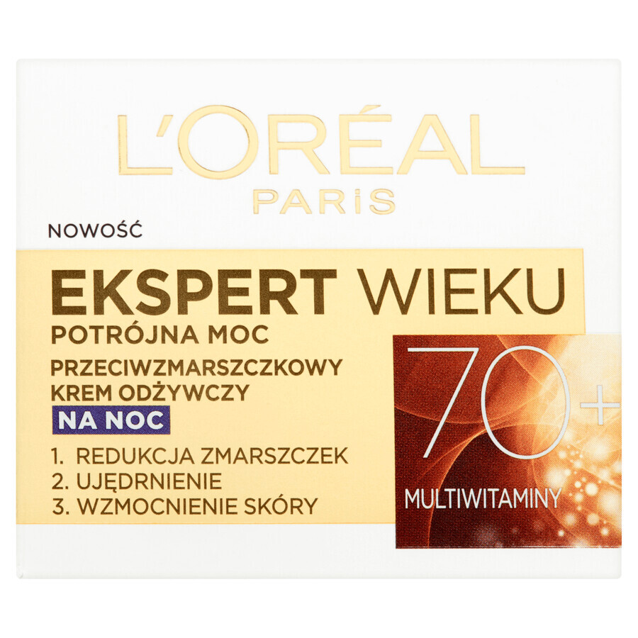 L'Oreal Age Expert 70+, Cremă de noapte nutritivă antirid, 50 ml