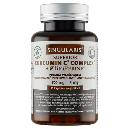 Singularis Superior Curcumin C3 Complex + Bioperine, 70 gélules