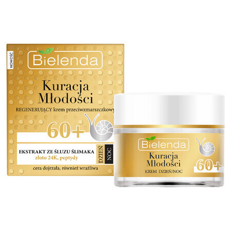 Bielenda Kuracja Młodości, regenererende antirimpelcrème 60+, dag en nacht, 50 ml