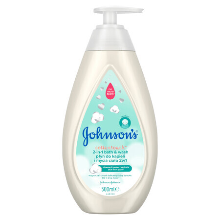 Johnson&#39;s Baby Cotton Touch, 2in1 bad- en bodywash vanaf 1 dag oud, 500 ml