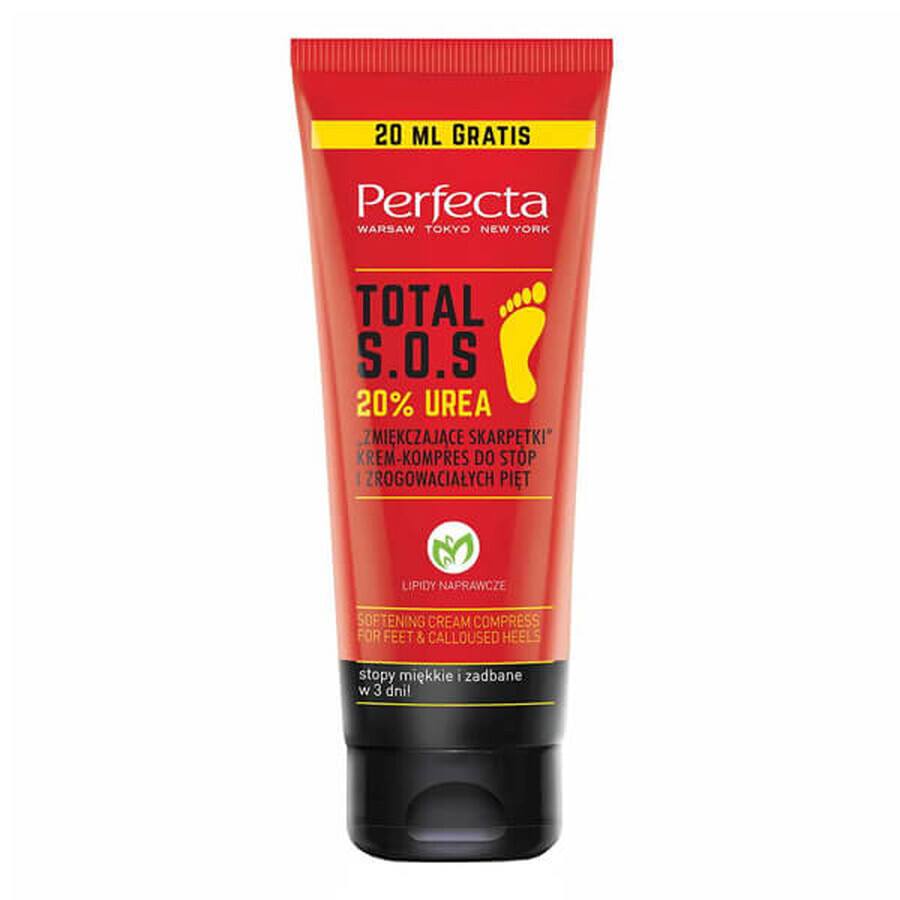 Dax Perfecta Total S.O.S, 20% UREA, chaussettes adoucissantes, crème-compresses pour pieds et talons calleux, 120 ml