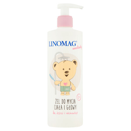 Linomag Emolients, gel lavant pour le corps et la tête pour les bébés et les enfants dès le premier jour, 400 ml