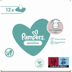 Pampers Sensitive, toallitas húmedas, piel delicada para bebés y niños, 12 x 52 unidades