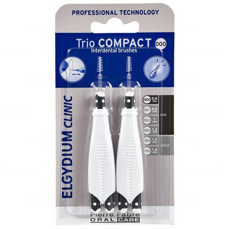 Elgydium Clinic Trio Compact, brosses interdentaires, 000, 6 pièces + 2 manches