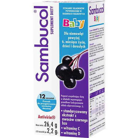 Sambucol Baby, for infants after 6 months, children and adults, 12 sachets