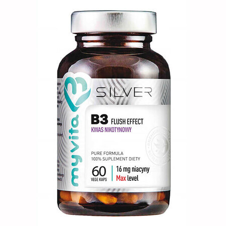 MyVita Silver, Vitamine B3 Flush Effect, nicotinezuur, 60 capsules