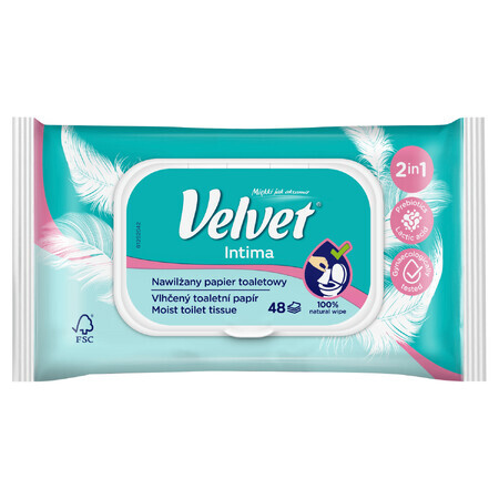 Velvet Intima, 2in1 vochtig toiletpapier, met clip, 42 stuks