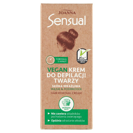 Joanna Sensual Vegan, gezichtsontharingscrème, gevoelige huid, 20 g