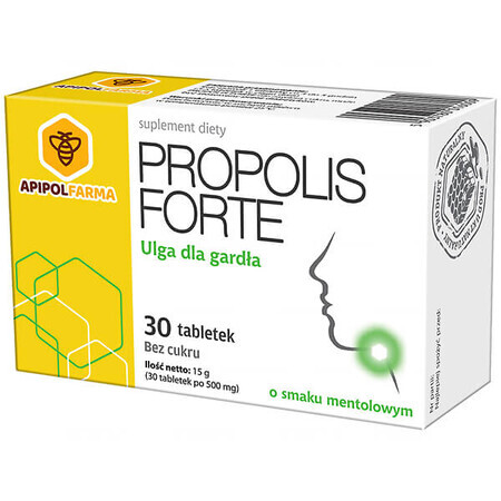 Propolis Forte, arôme menthol, sans sucre, 30 comprimés