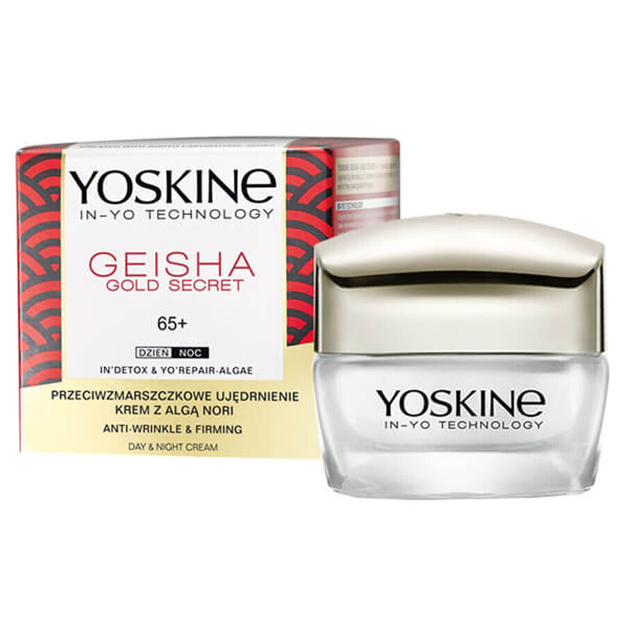 Yoskine Geisha Gold Secret 65+, crema antiarrugas con algas Nori, día y noche, 50ml