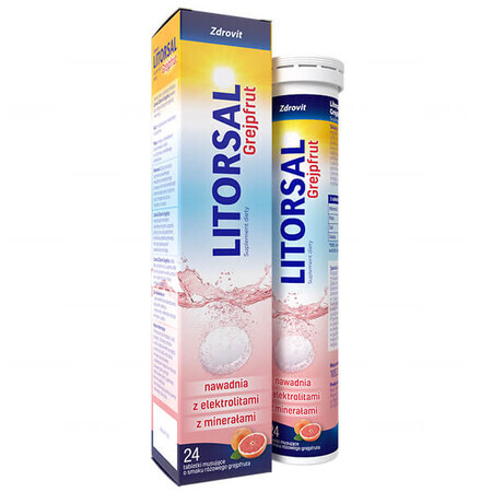 Litorsal grapefruit flavored electrolytes, 24 effervescent tablets, Zdrovit