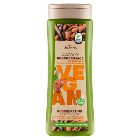 Joanna Vegan, acondicionador regenerador con proteínas de almendra, cabellos porosos y dañados, 300 g