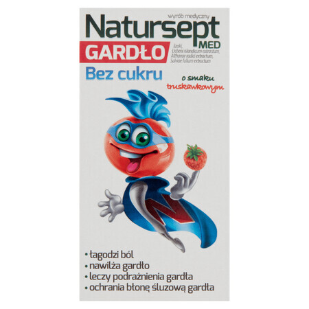 Caramelle per la gola Natursept Senza Zucchero, Gusto Fragola, Confezione da 6