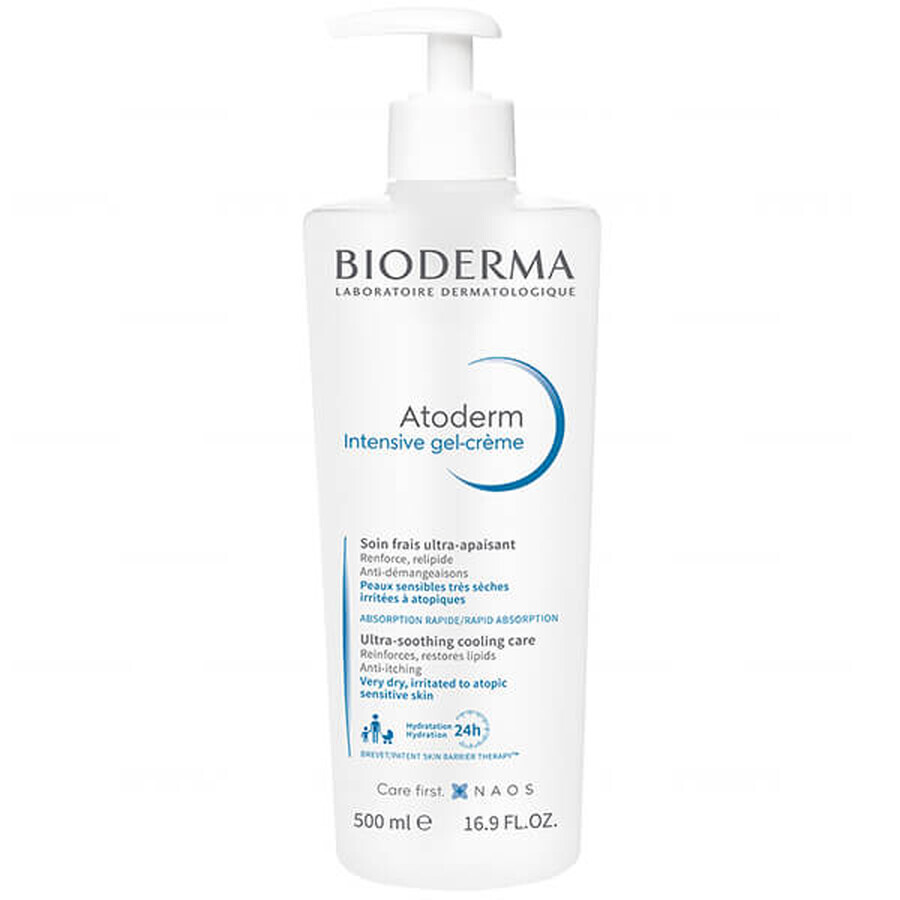 Bioderma Atoderm Intensive Gel-Creme, anti-jeuk gelcrème voor de droge en atopische huid, 500 ml