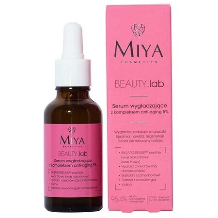 Miya BEAUTY.lab, suero alisador con complejo antiedad 5%, 30 ml