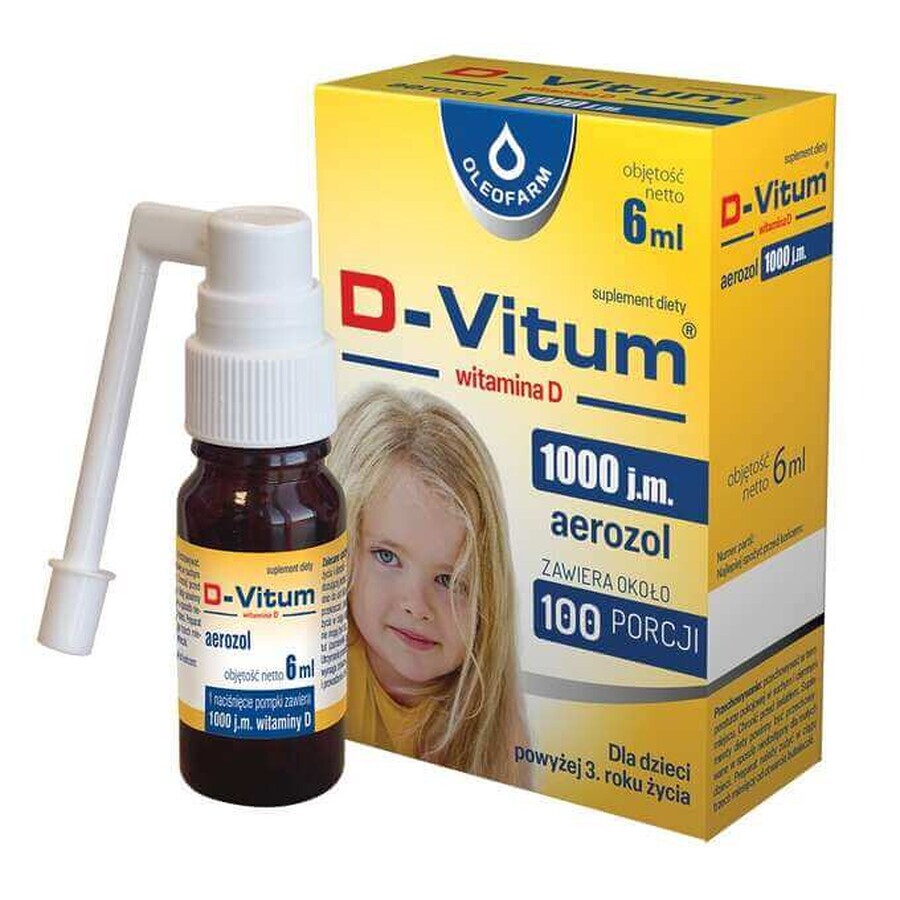 D-Vitum 1000 IE, vitamine D voor kinderen vanaf 1 jaar, spuitbus, 6 ml