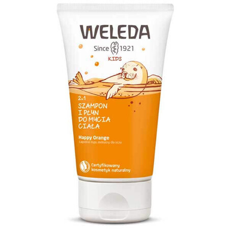 Weleda Kids, shampoo and cleanser for children, Happy Orange, 150 ml