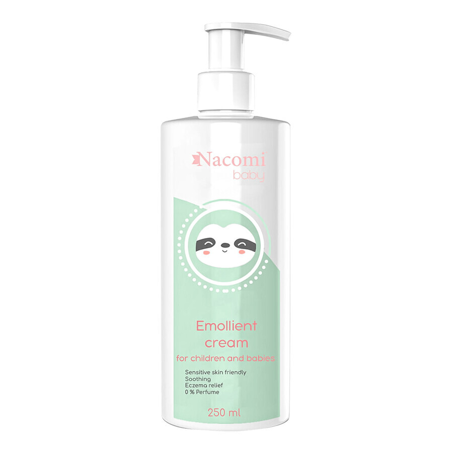 Nacomi Baby, emulsión corporal hidratante, piel seca, sensible y atópica, para niños y bebés, 250 ml