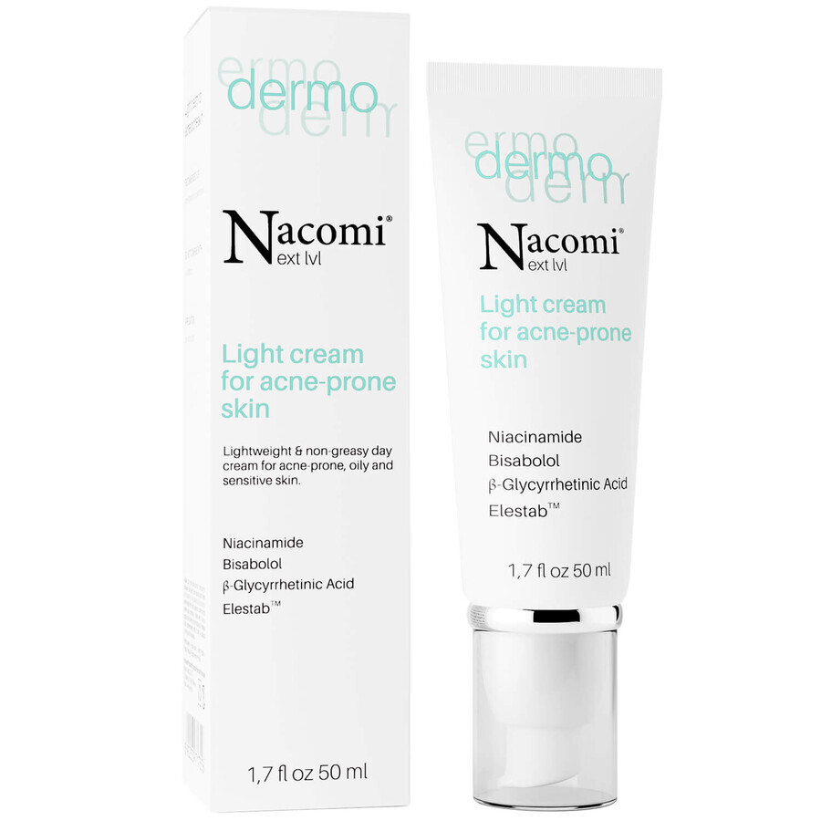 Nacomi Next Level Dermo, crème légère pour les peaux à tendance acnéique, 50 ml