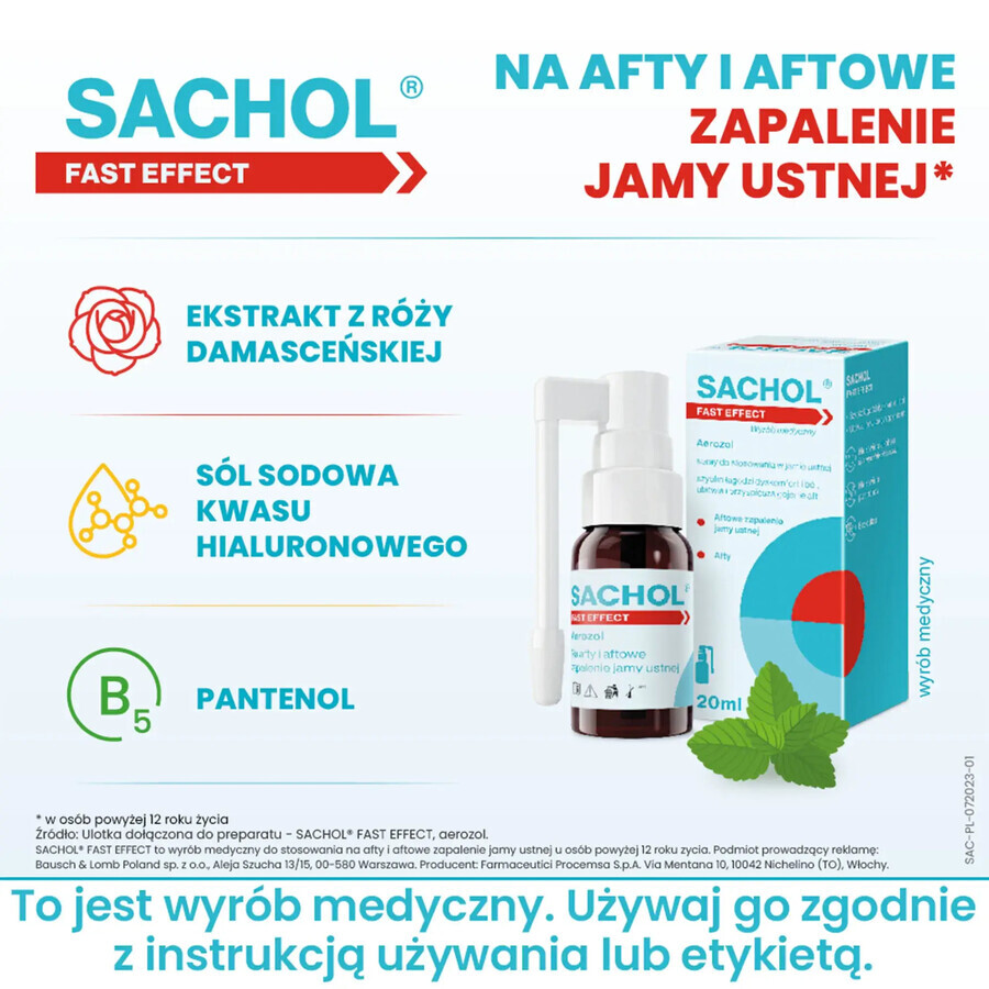 Sachol Fast Effect, Aerosol, 20 ml