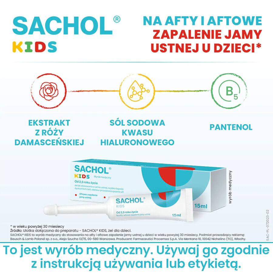 Sachol Kids, gel, 15 ml