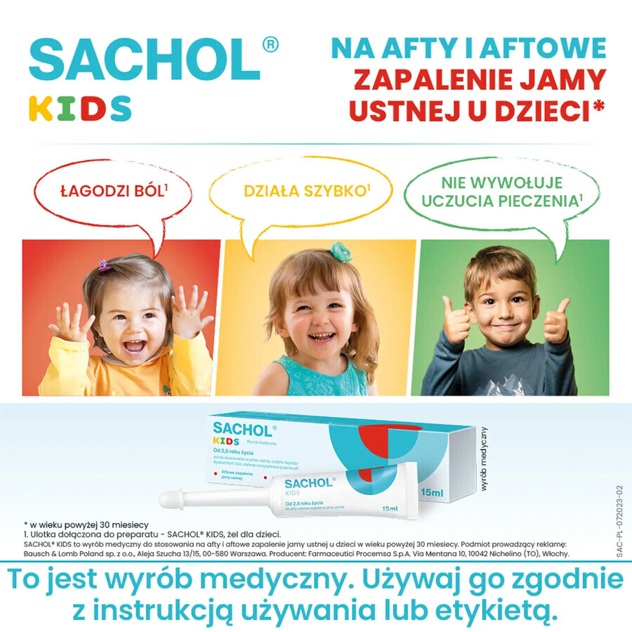 Sachol Kids, gel, 15 ml