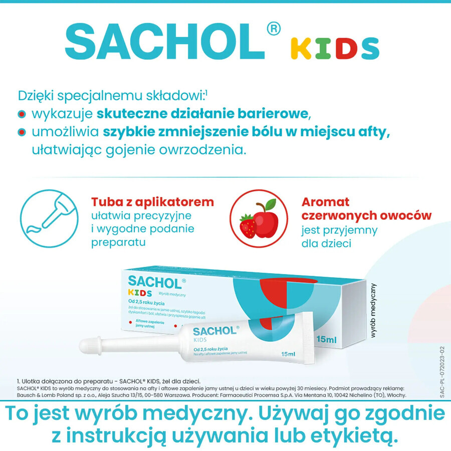 Sachol Kids, gel, 15 ml