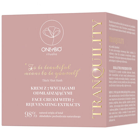 OnlyBio Ritualia Tranquility, Cremă cu 7 extracte de întinerire pentru față, 50 ml