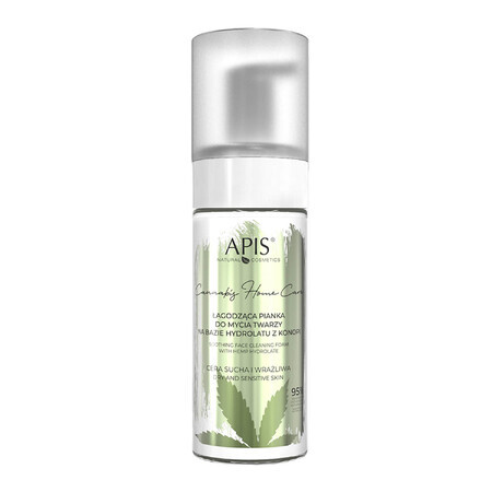 Apis Cannabis Home Care, verzachtend gezichtsreinigingsschuim op basis van hennephydrolaat, droge en gevoelige huid, 150 ml