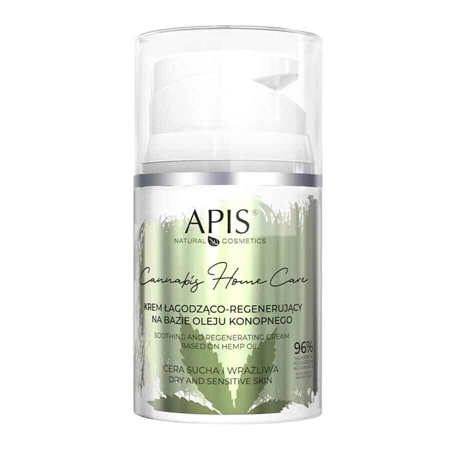 Apis Cannabis Home Care, Soothing and regenerating cream based on hemp oil, dry and sensitive skin, 50 ml