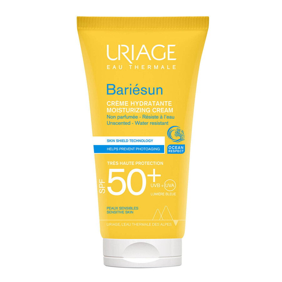 Uriage Bariesun, Cremă hidratantă pentru piele sensibilă, SPF 50+, 50 ml