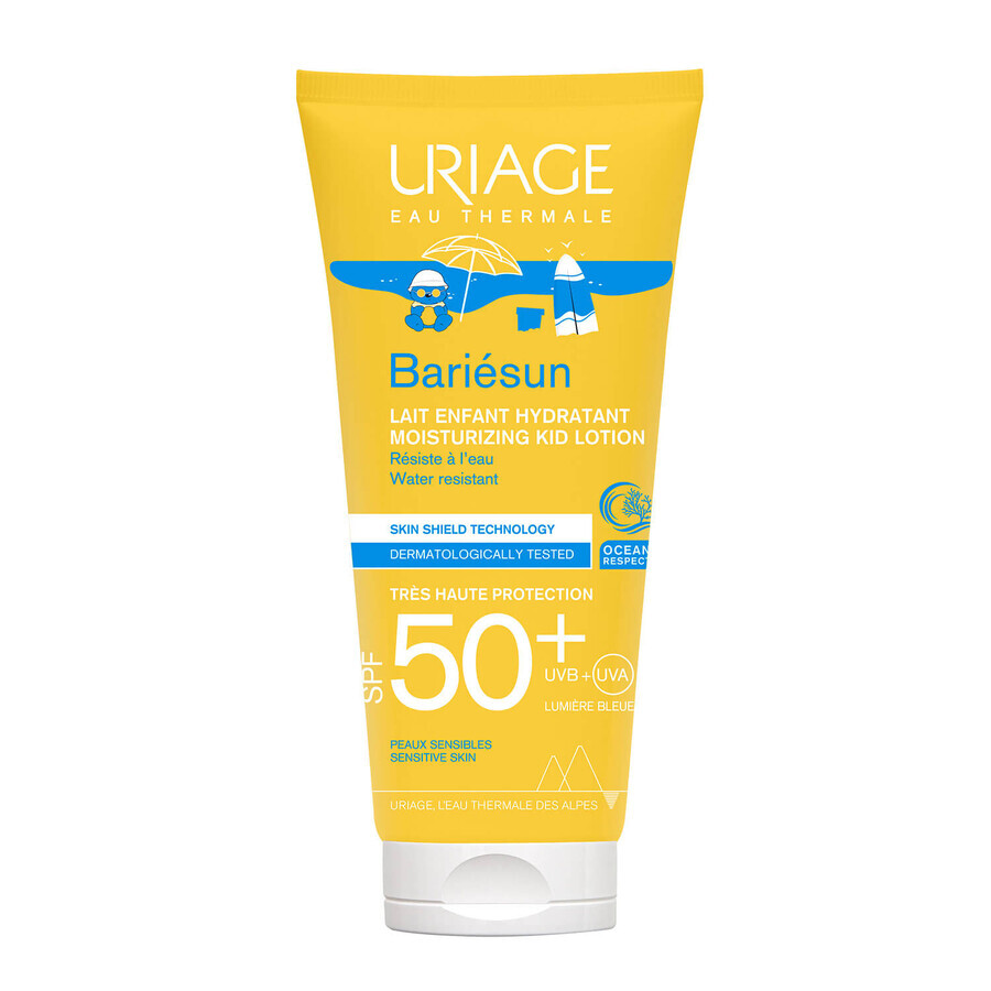 Uriage Bariesun, hydraterende gezichts- en lichaamsmelk voor kinderen, gevoelige huid, SPF 50+, 100 ml