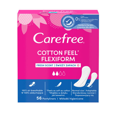 Carefree Cotton Feel Flexiform tampons, fresh fragrance, 56 pcs.