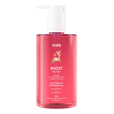 Yope Boost My Hair, champú para cuero cabelludo sensible con tapioca, 300 ml