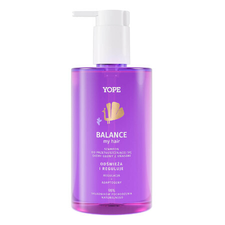 Yope Balance My Hair, shampoo voor de vette hoofdhuid, met zuren, 300 ml