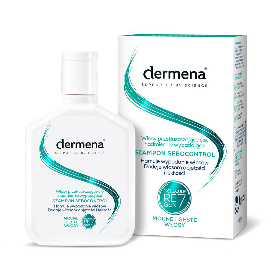 Dermena Sebocontrol, shampoo voor vet en overmatig uitvallend haar, 200 ml