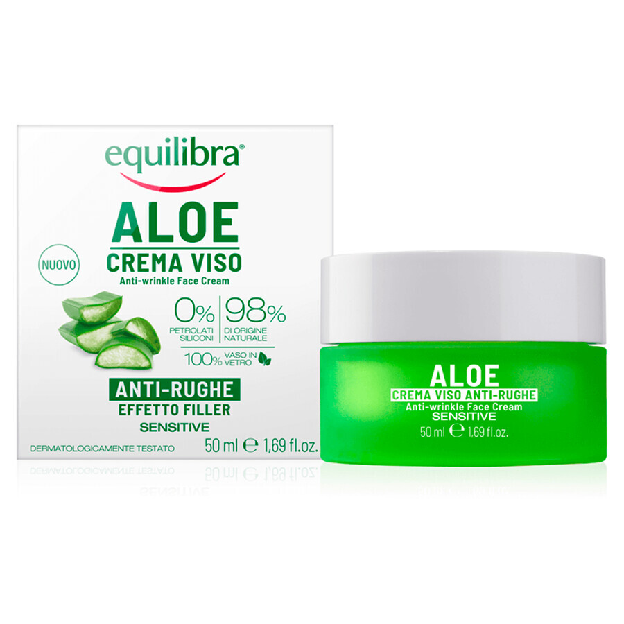 Equilibra Aloe, Cremă de față anti-îmbătrânire, efect de umplere, 50 ml