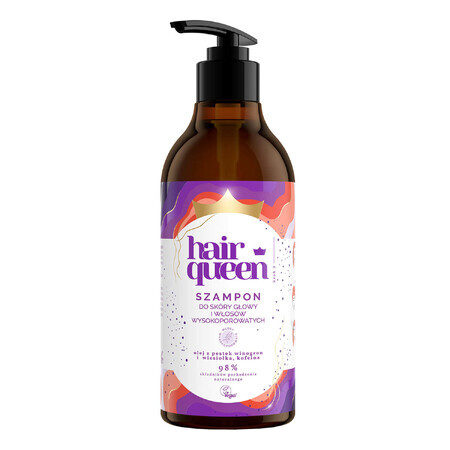 Hair Queen, shampoo voor hoofdhuid en hoog poreus haar, 400 ml