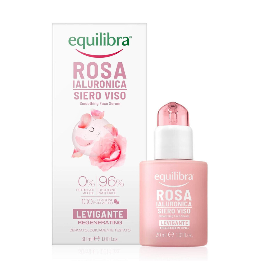 Equilibra Rosa, verzachtend gezichtsserum voor rozen, hyaluronzuur, 30 ml