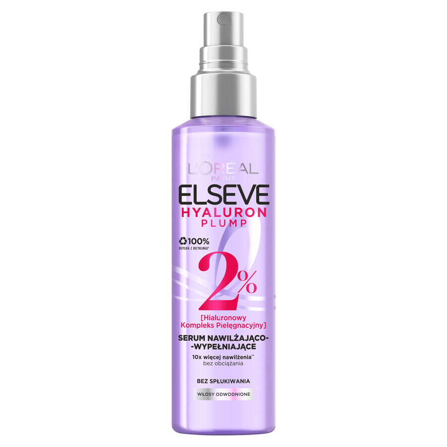 L&#39;Oréal Elseve Hyaluron Plump, sérum hydratant et comblant en spray pour cheveux déshydratés, sans rinçage, 150 ml