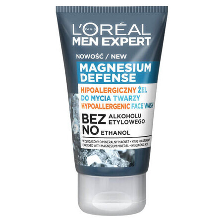 L&#39;Oreal Men Expert, Magnesium Defense, gezichtswasgel, hypoallergeen, 100 ml