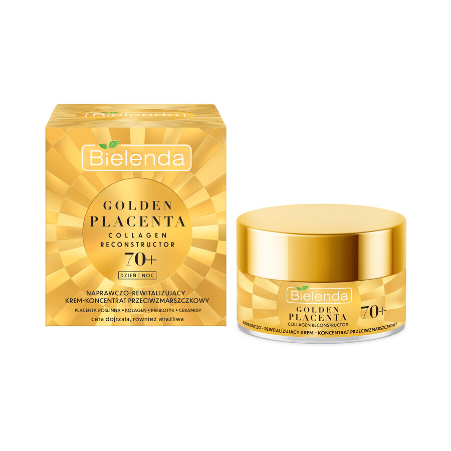 Crema concentrata antirughe riparatrice e rivitalizzante Bielenda Golden Placenta 70+, 50ml